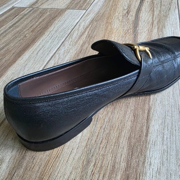 Men\'s Salvatore Ferragamo lavorazione D Leather Black Loafer Size 9D